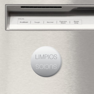 Aimant Spanish Español Limpios Sucios Round Dishwasher