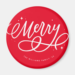 Aimant Sparkly Bubbly Script Merry Holiday