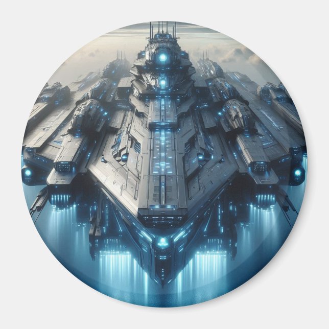 Aimant Spatial Futuriste 3 Pouces (Devant)