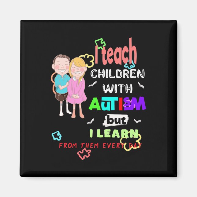 Aimant Spécial Ed SPED Professeur Enseigner Cool Autisme  (Devant)