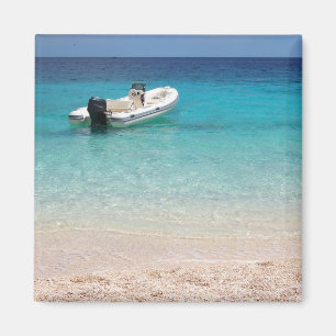 Aimant Speedboat dans l'aimant bleu mer