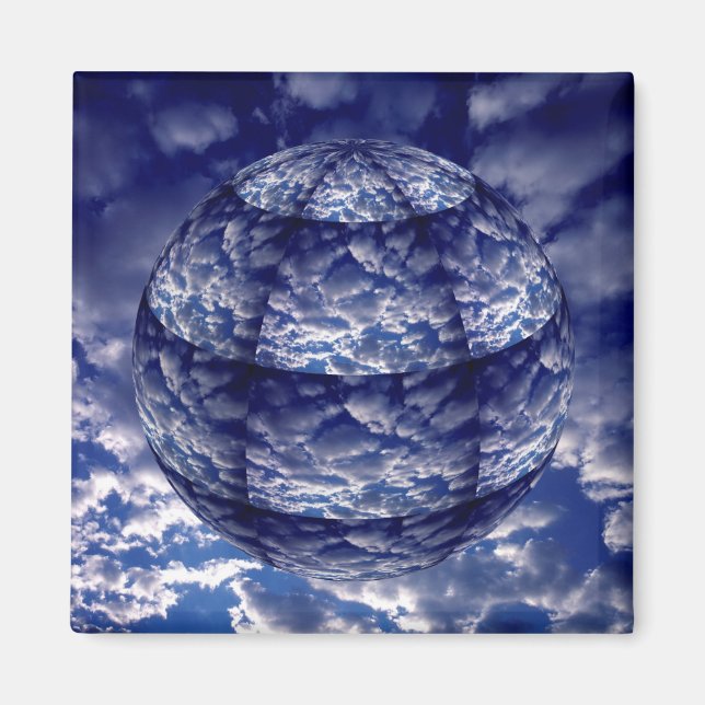Aimant Sphère 3D de nuage abstrait (Devant)