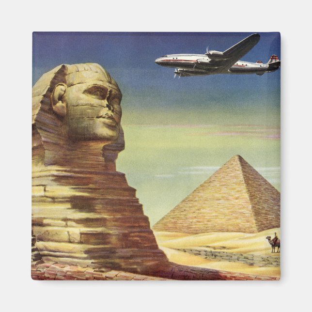 Aimant Sphinx vintage de Gizeh, Pyramides d'Egypte (Devant)
