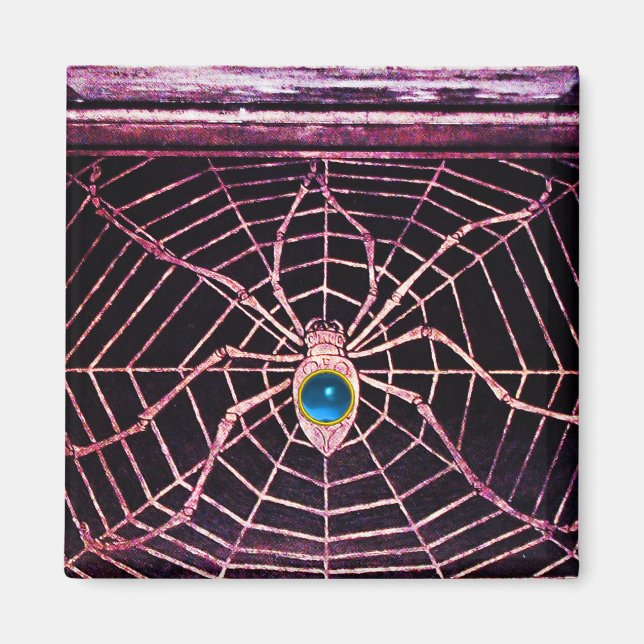 Aimant SPIDER ET WEB Bleu Sapphire Noir (Devant)