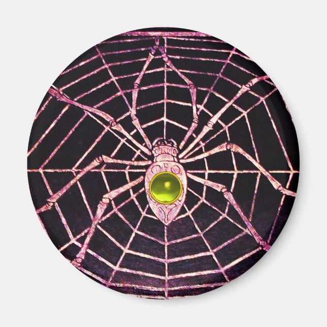 Aimant SPIDER ET WEB Jaune Topaz Noir (Devant)