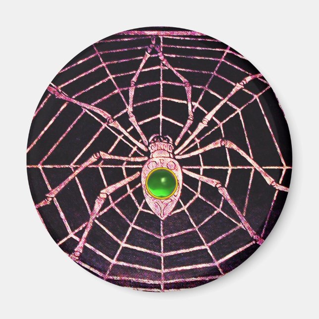 Aimant SPIDER ET WEB Vert Émeraude Noir (Devant)