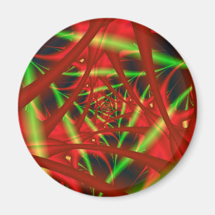Aimant Spirale du réseau neuronal rouge et vert