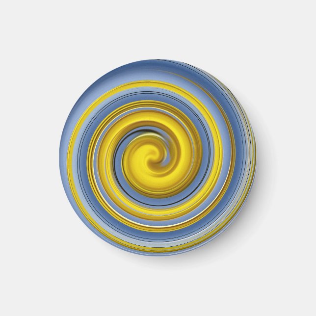 Aimant spirale jaune et bleue (Devant)