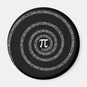 Aimant Spirale pour la typographie de Pi sur Noir