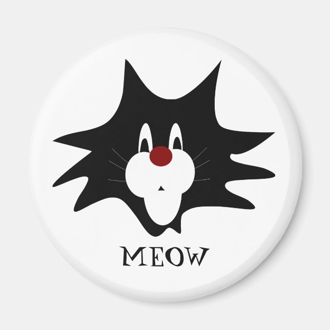 Aimant Splat de chat noir (Devant)