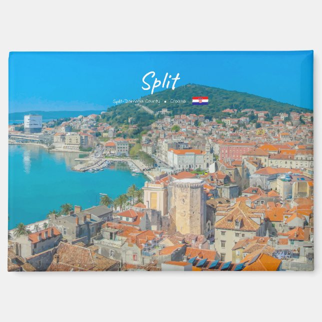 Aimant Split, Croatie - Ville côtière (Recto)