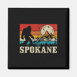 Aimant Spokane Washington Bigfoot Vintage Mountain Hunter