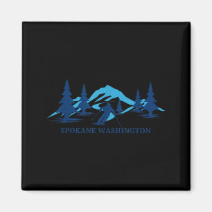 Aimant Spokane washington station de ski skieur 