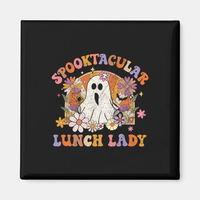 Aimant Spooktacular Lunch Lady Happy Halloween Éffrayant  (Devant)