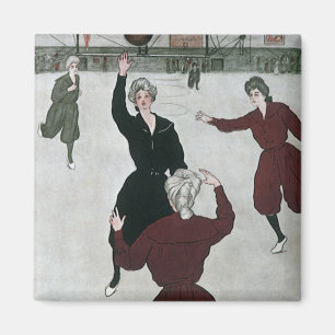 Aimant Sports Anciens, Joueuses de Basket-ball en Jeu