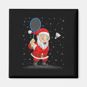 Aimant Sports de badminton Père Noël Jouant au badminton