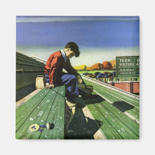 Aimant Sports Vintage, Supporter de Football Triste avec 