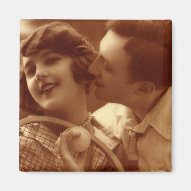 Aimant Sports vintages Tennis, Amour et Romance (Devant)