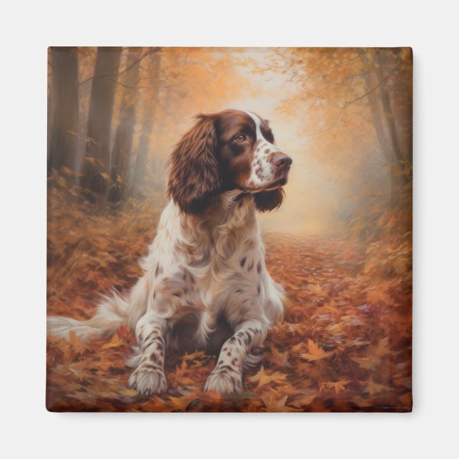 Aimant Springer Spaniel à l'automne Feuilles automne Insp (Devant)