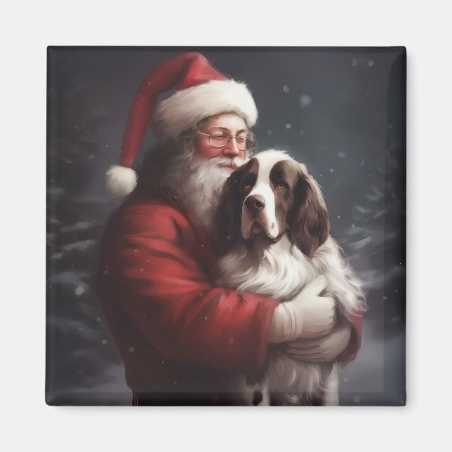 Aimant Springer Spaniel Père Noël Noël Festif (Devant)