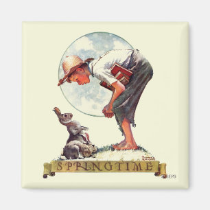 Aimant Springtime, 1935 garçon avec lapin