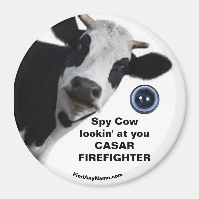 Aimant Spy Cow regarde toi CASAR FIREFIGHTER (Devant)