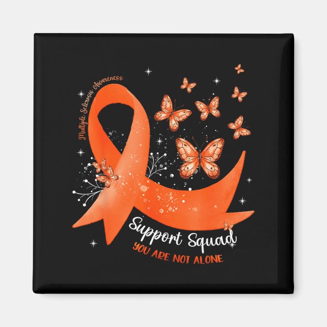 Aimant Squad de soutien Ruban orange Papillon Sclérose en (Devant)