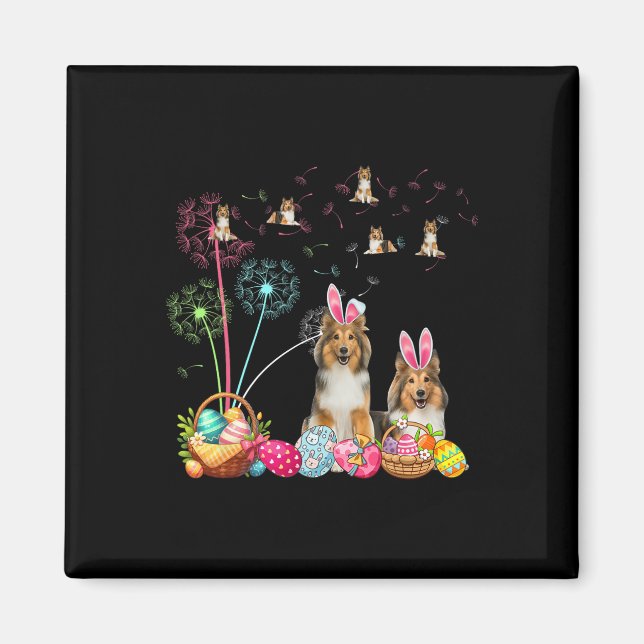 Aimant Squad Easter Couple Bunny Shelts Dandelions Chasse (Devant)