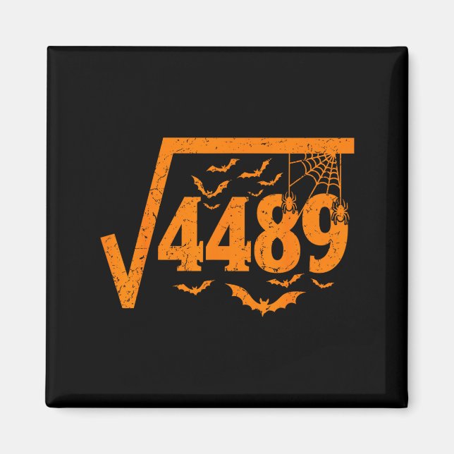 Aimant Square Root 4489 Funny Halloween Meme 67 Math Teac (Devant)
