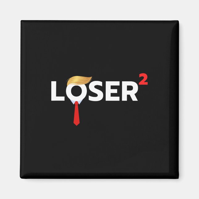 Aimant Squared Funny Anti-Trump 2024 Non Pas De Nouveau T (Devant)