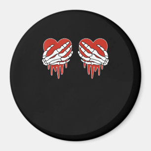 Aimant Squelette anti-Valentin mains coeur Goth