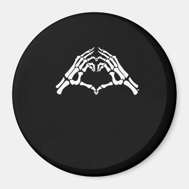 Aimant Squelette Coeur Et Main Signal (Devant)