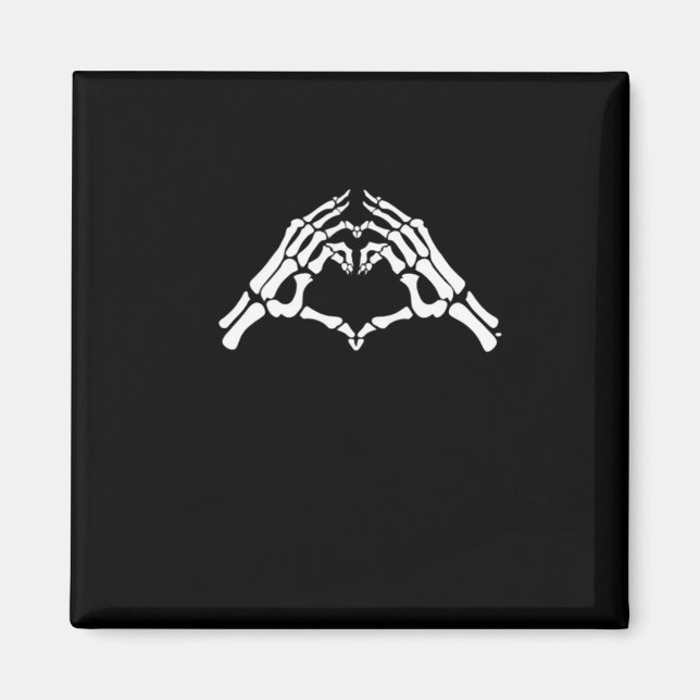 Aimant Squelette Coeur Et Main Signal (Devant)