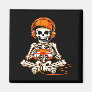 Aimant Squelette de Halloween joueur de jeux vidéo garçon