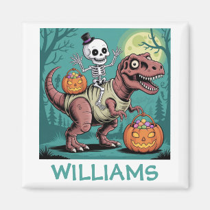 Aimant Squelette de Halloween personnalisé à cheval sur u