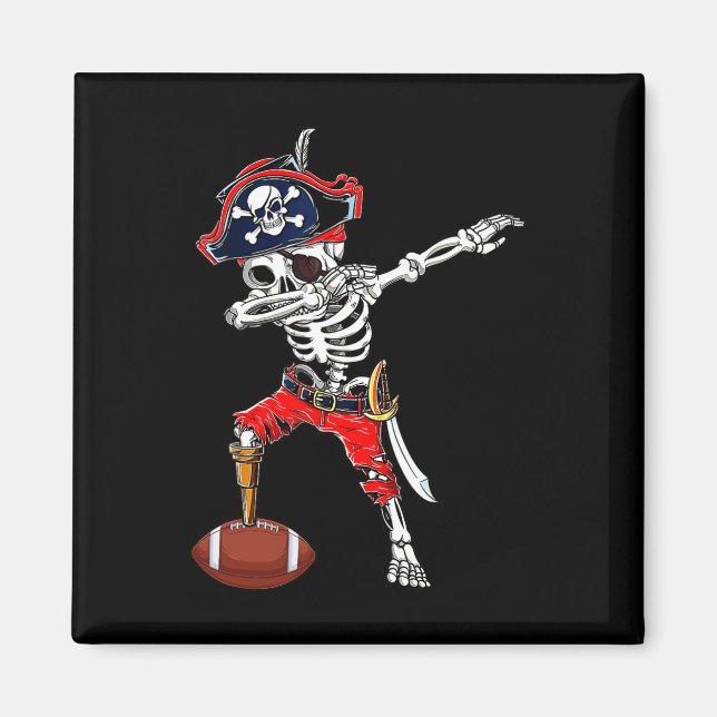 Aimant Squelette de pirate Dabbing et costume d'Halloween (Devant)