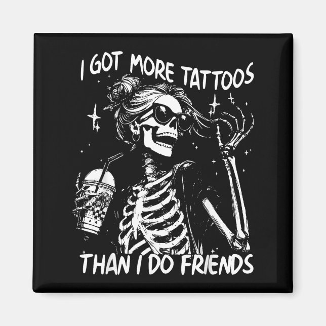 Aimant Squelette de tatouage avec plus de tatouages que d (Devant)