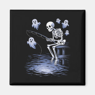 Aimant Squelette drôle de pêcheurs amateurs de spooky Hal