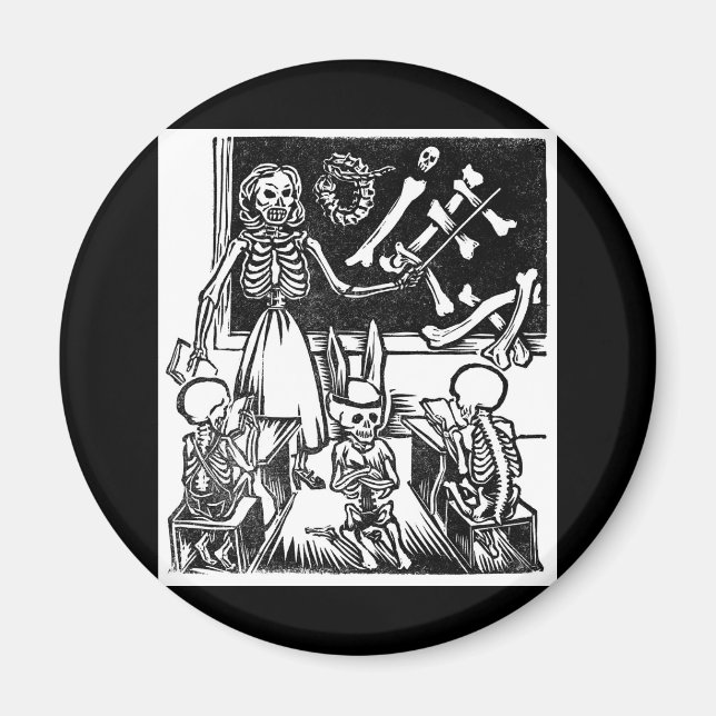 Aimant Squelette Enseignant et Étudiants "Jour des Morts" (Devant)