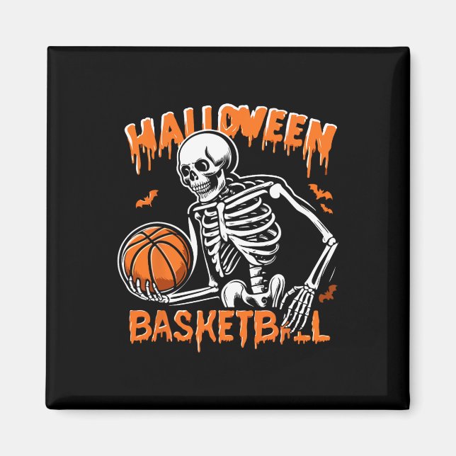 Aimant Squelette Halloween Tricoter Ou Traiter (Devant)