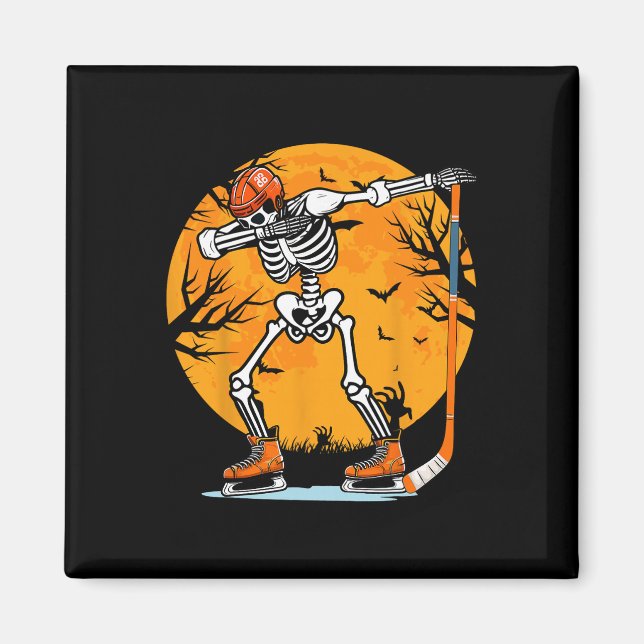 Aimant Squelette Hockey sur glace Halloween Garçons Dabbi (Devant)