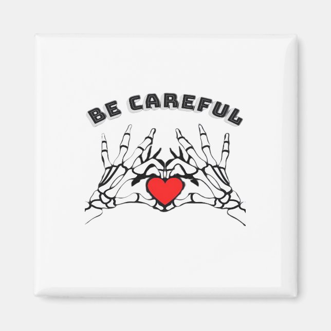 Aimant Squelette Main Avec Coeur Classique (Devant)