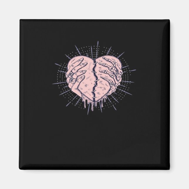 Aimant Squelette Main Avec Coeur Classique (Devant)