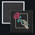 Aimant Squelette main avec la mort Rose Romantique Floral<br><div class="desc">Squelette main avec la mort Rose Romantique Floral. Jardinage déplaisant et art floral.</div>