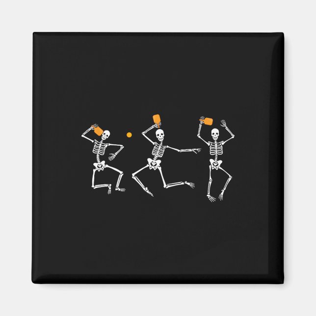 Aimant Squelette Pickleball Halloween  (Devant)