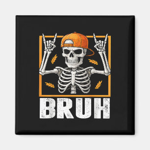 Aimant Squelette Rock On Bruh Halloween Pour Hommes Garço