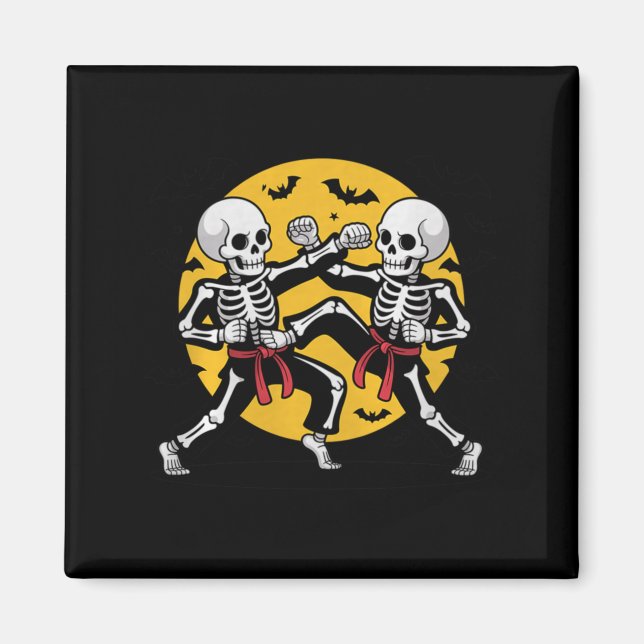 Aimant Squelettes d'Halloween Karaté Arts Martiaux Premiu (Devant)