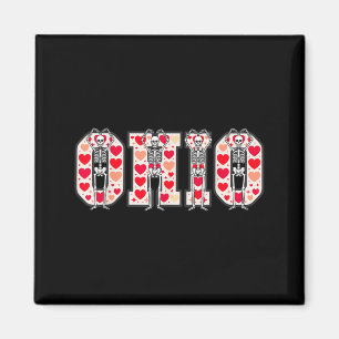 Aimant Squelettes drôles de l'Ohio dans la Saint-Valentin