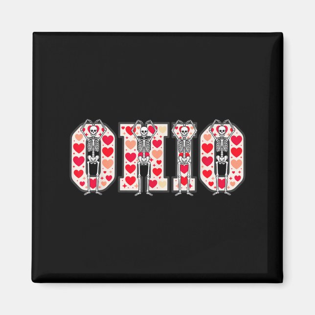 Aimant Squelettes drôles de l'Ohio dans la Saint-Valentin (Devant)
