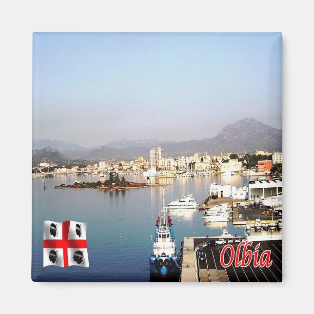 Aimant SRD056 OLBIA, Port, Sardaigne, Italie, Frigo (Devant)